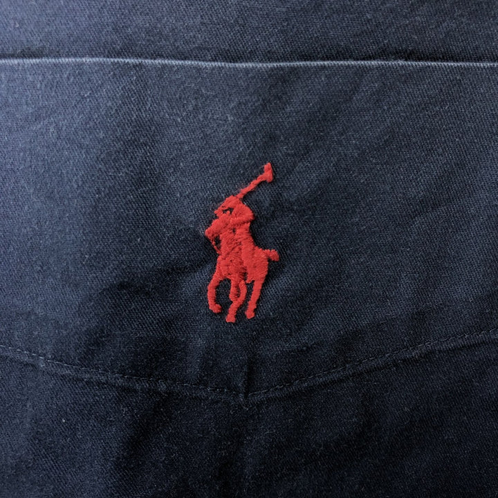Ralph Lauren long sleeve button down shirt, men's XL size cotton Navy blue Vintage Second Hand