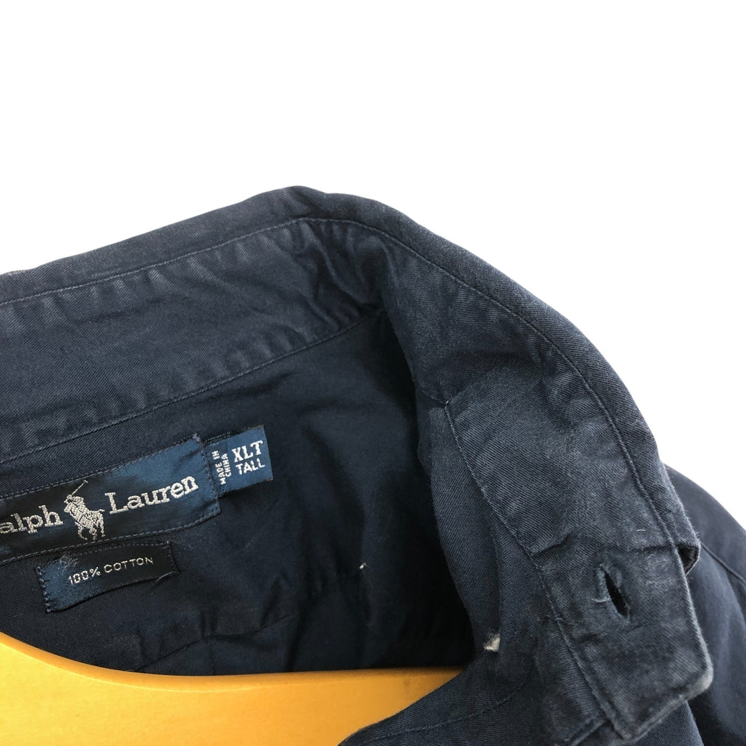 Ralph Lauren long sleeve button down shirt, men's XL size cotton Navy blue Vintage Second Hand
