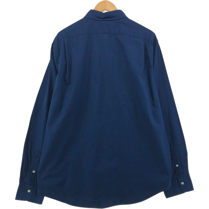 Ralph Lauren POLO RALPH LAUREN Wide collar long sleeve cotton shirt Men's XXL equivalent cotton Navy blue Vintage Second Hand