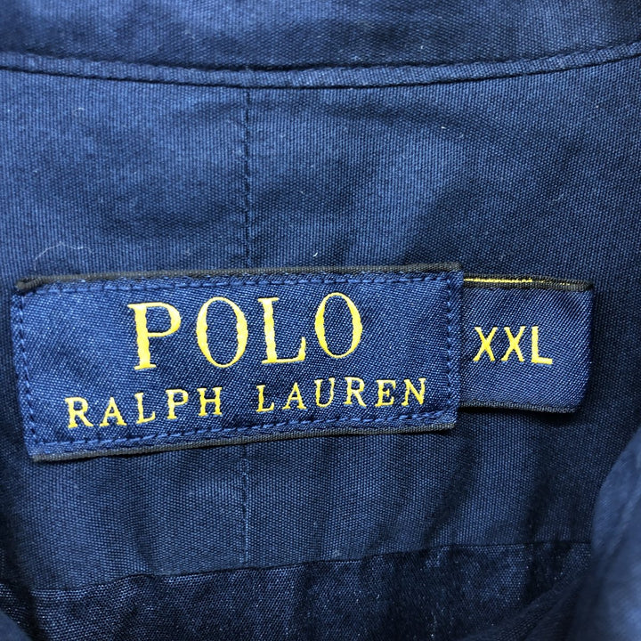 Ralph Lauren POLO RALPH LAUREN Wide collar long sleeve cotton shirt Men's XXL equivalent cotton Navy blue Vintage Second Hand