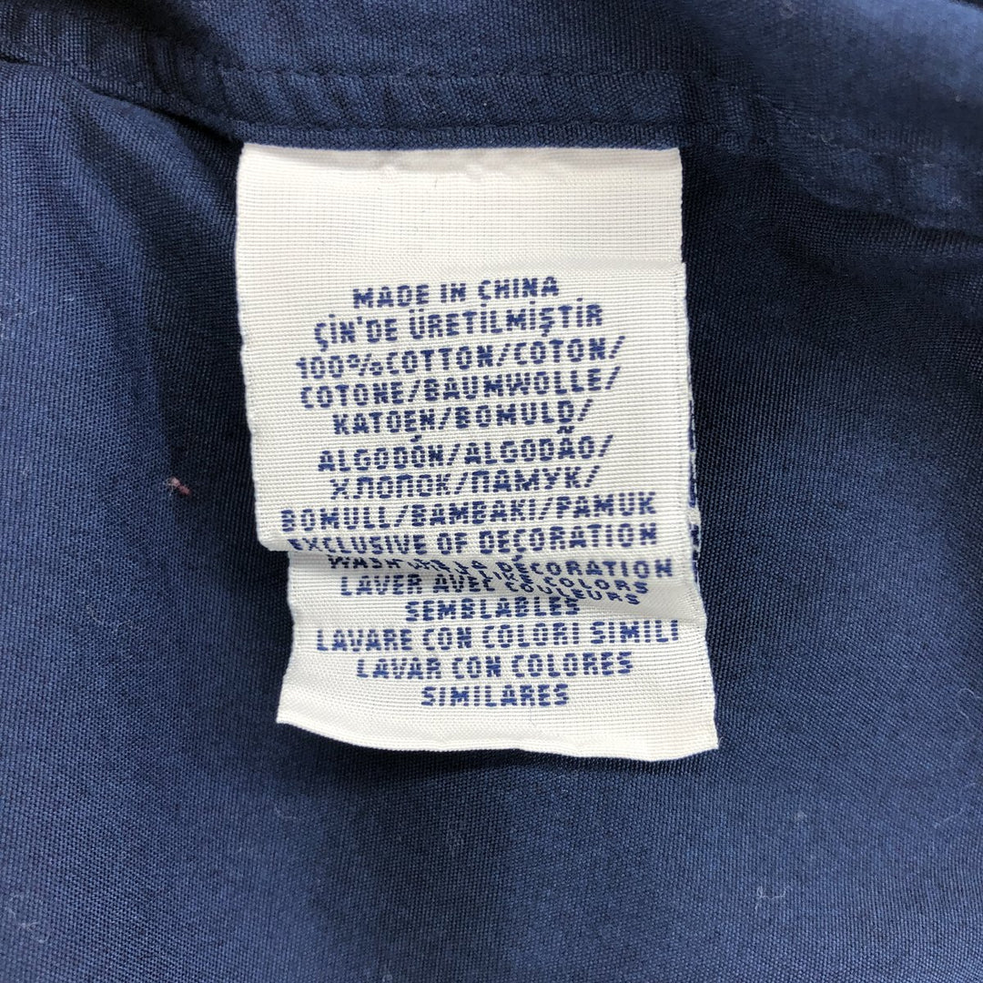 Ralph Lauren POLO RALPH LAUREN Wide collar long sleeve cotton shirt Men's XXL equivalent cotton Navy blue Vintage Second Hand