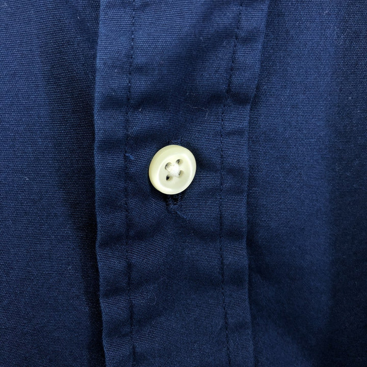Ralph Lauren POLO RALPH LAUREN Wide collar long sleeve cotton shirt Men's XXL equivalent cotton Navy blue Vintage Second Hand