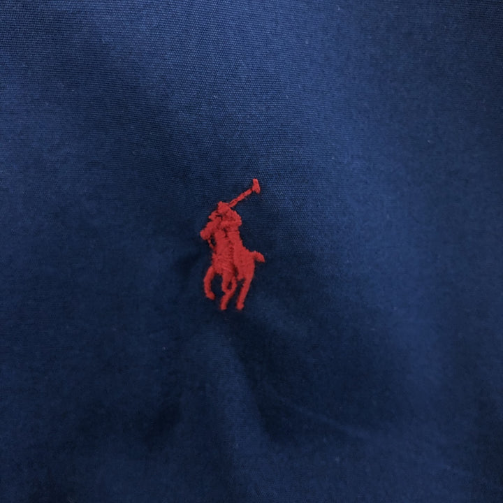 Ralph Lauren POLO RALPH LAUREN Wide collar long sleeve cotton shirt Men's XXL equivalent cotton Navy blue Vintage Second Hand