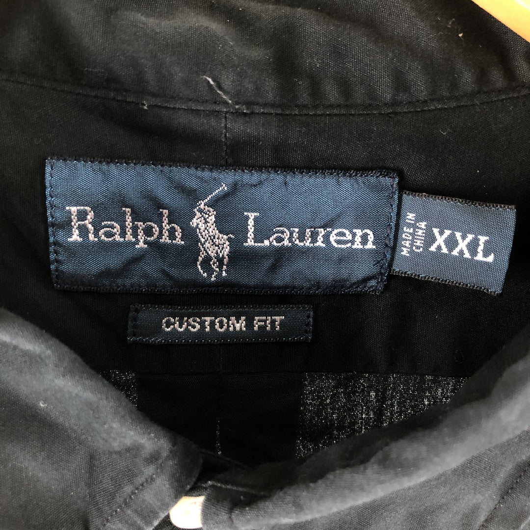 Ralph Lauren Custom Fit Long Sleeve Button Down Shirt Men's XXL cotton black type Vintage Second Hand