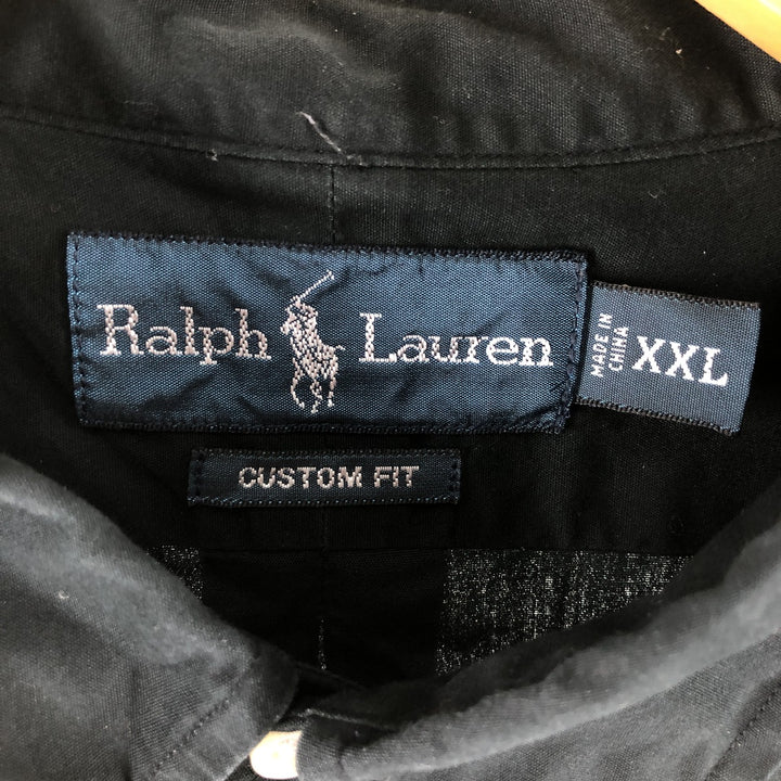 Ralph Lauren Custom Fit Long Sleeve Button Down Shirt Men's XXL cotton black type Vintage Second Hand