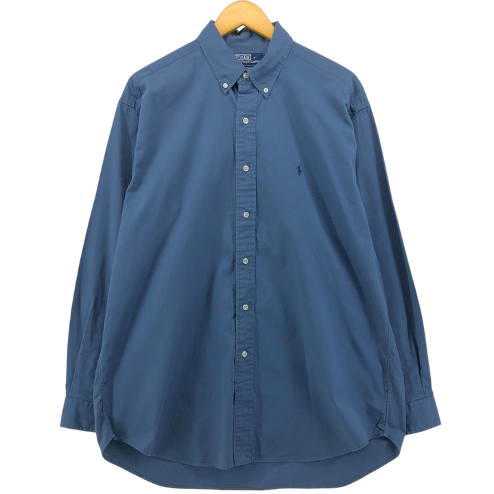 Ralph Lauren POLO by Ralph Lauren long sleeve button down shirt, men's size L cotton Blue type light blue Vintage Second Hand