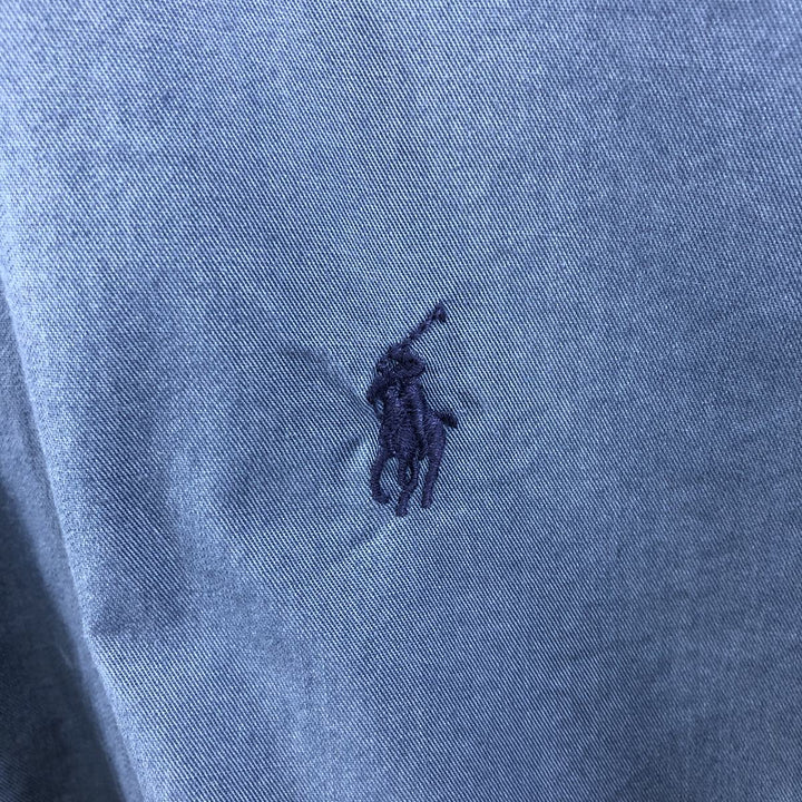 Ralph Lauren POLO by Ralph Lauren long sleeve button down shirt, men's size L cotton Blue type light blue Vintage Second Hand