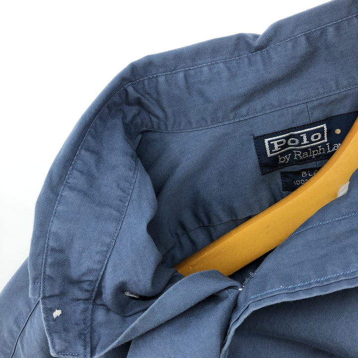 Ralph Lauren POLO by Ralph Lauren long sleeve button down shirt, men's size L cotton Blue type light blue Vintage Second Hand