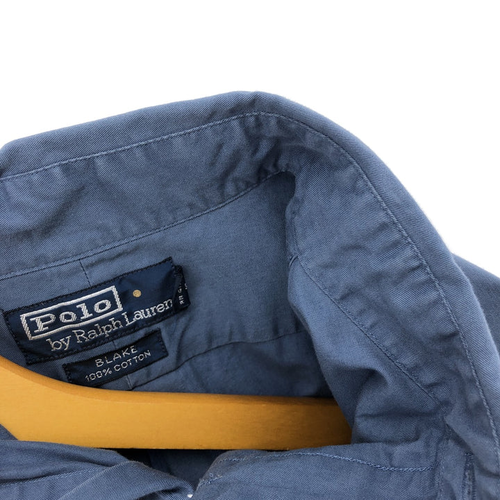 Ralph Lauren POLO by Ralph Lauren long sleeve button down shirt, men's size L cotton Blue type light blue Vintage Second Hand
