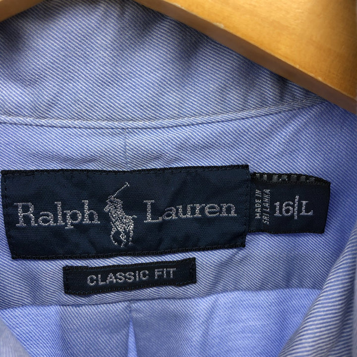 Ralph Lauren Classic Fit Long Sleeve Button Down Shirt, Men's Size L cotton Blue type light blue Vintage Second Hand