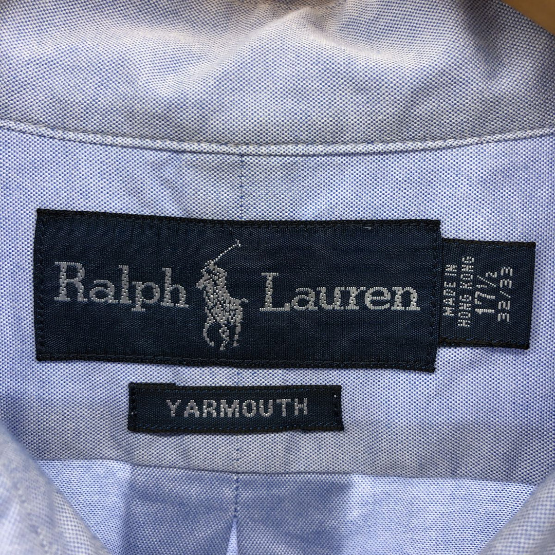 Ralph Lauren YARMOUTH long sleeve button down shirt, men's XL size cotton Blue type light blue Vintage Second Hand