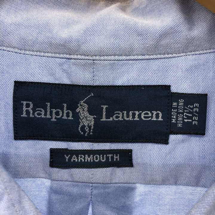 Ralph Lauren YARMOUTH long sleeve button down shirt, men's XL size cotton Blue type light blue Vintage Second Hand