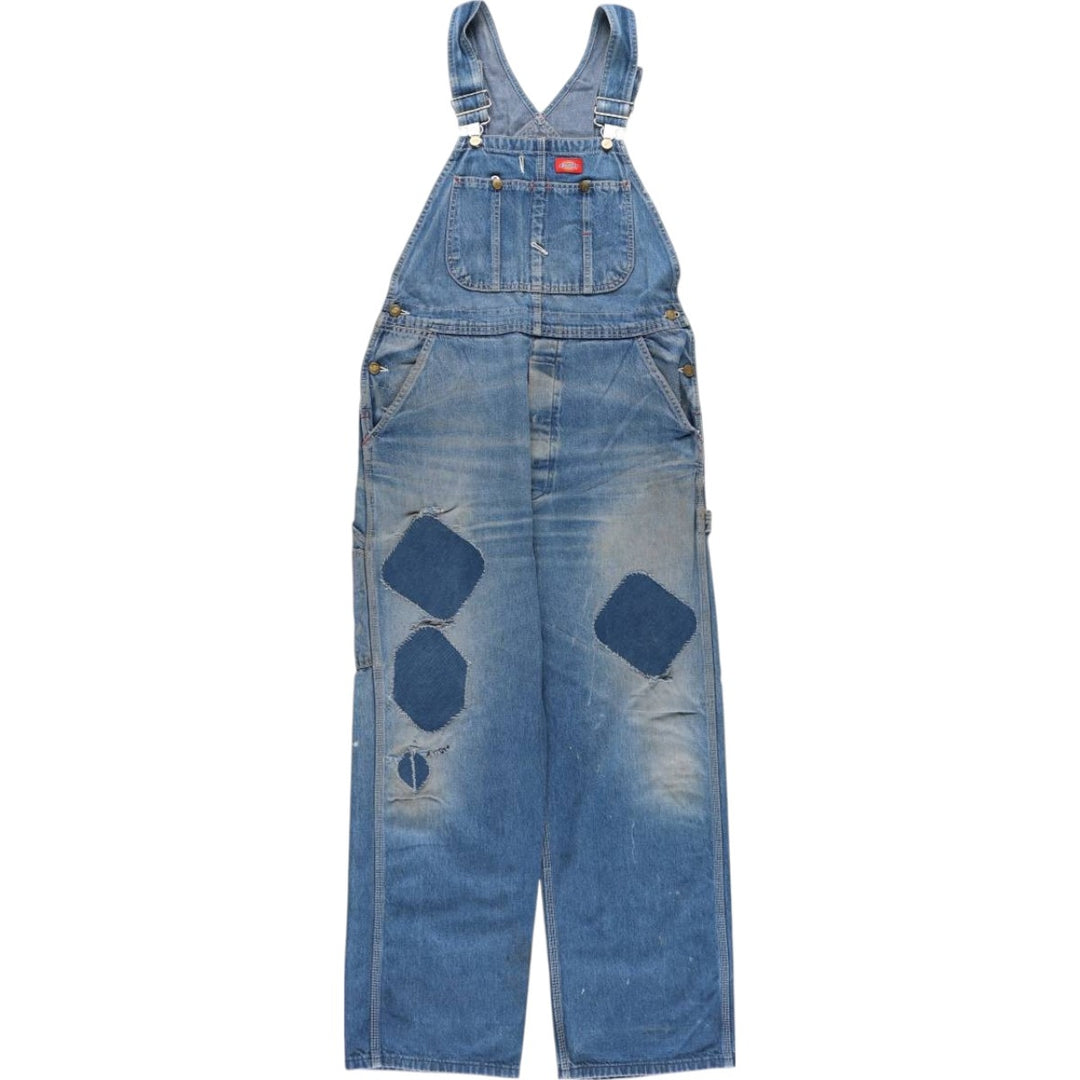Dickies denim overalls for men, equivalent to W35 unclear blue type Vintage Second Hand