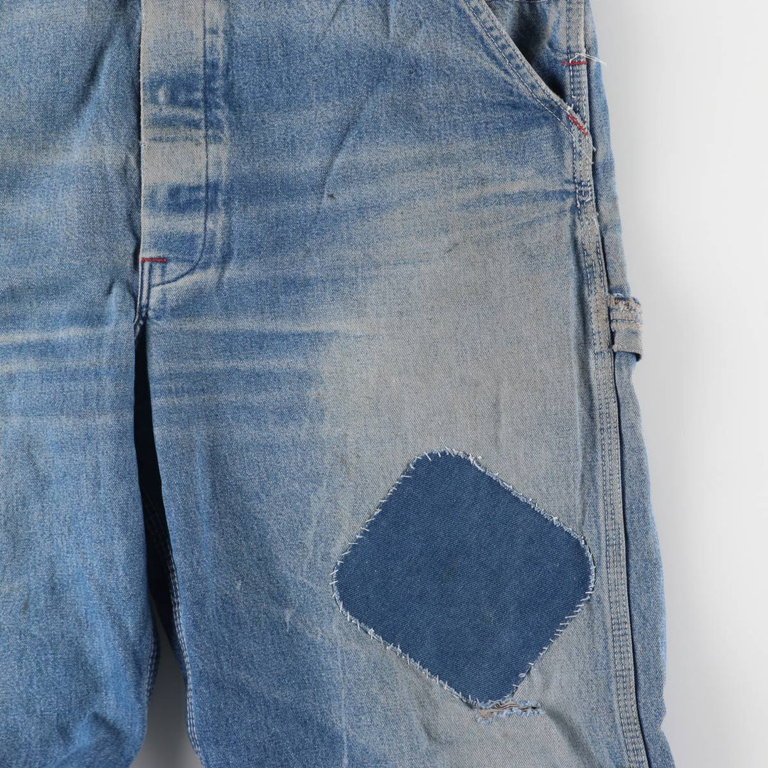Dickies denim overalls for men, equivalent to W35 unclear blue type Vintage Second Hand