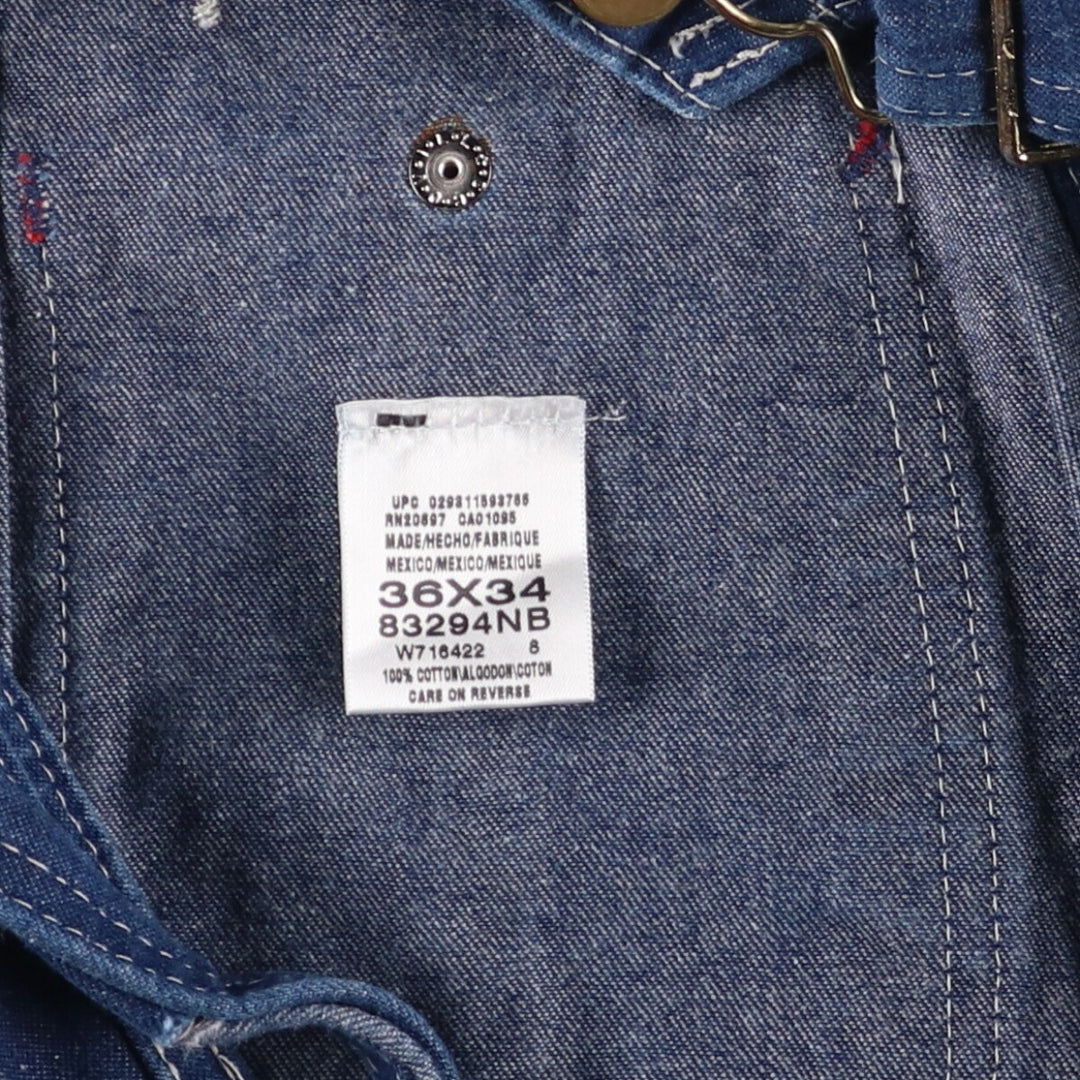 Dickies denim overalls for men, equivalent to w36 cotton blue type Vintage Second Hand