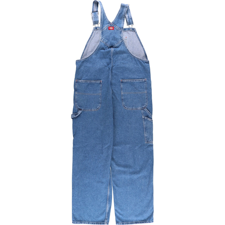 Dickies denim overalls for men, equivalent to W38 cotton blue type Vintage Second Hand