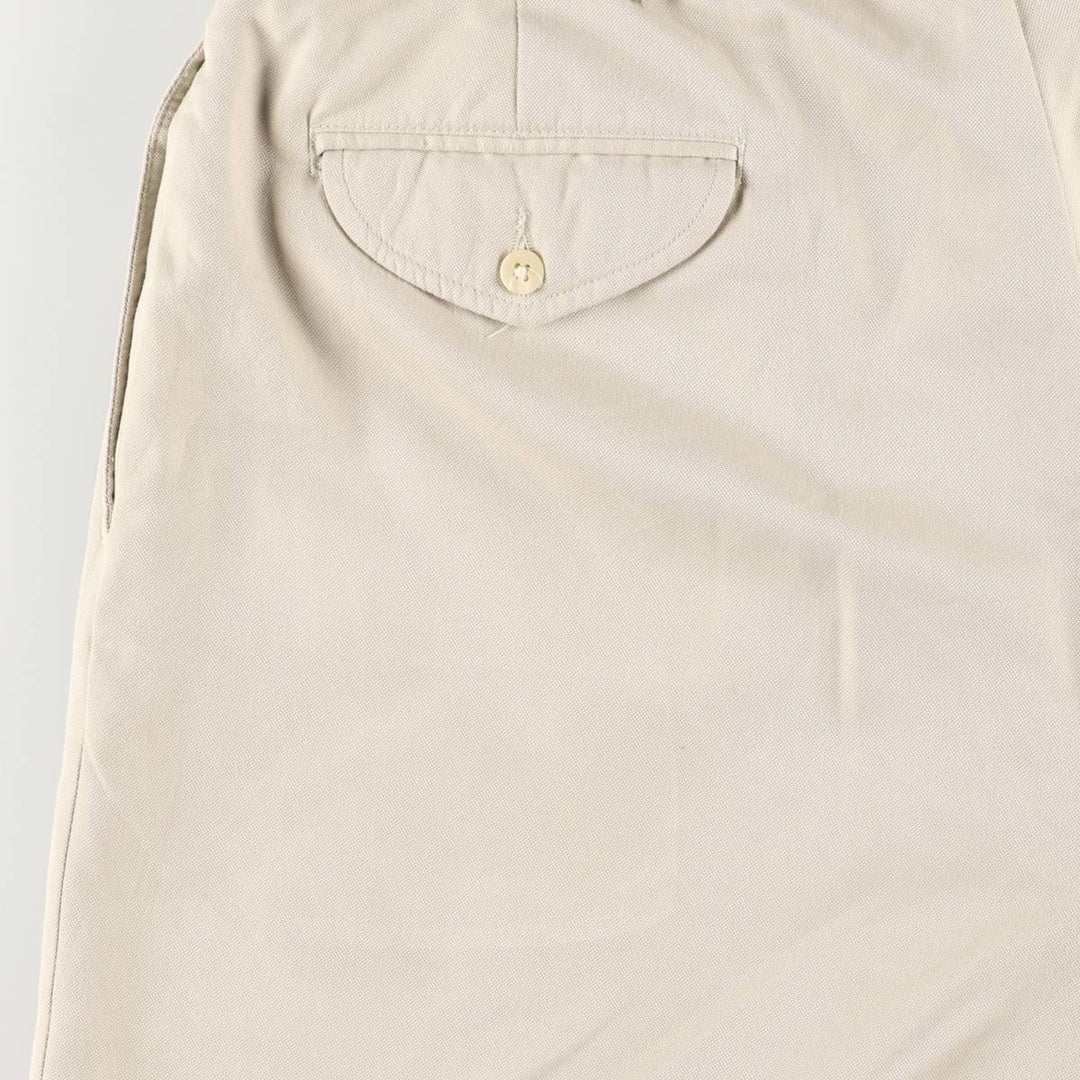 90'S Ralph Lauren POLO GOLF Two-pleat shorts, short pants, men's size W38, vintage polyester Beige type Vintage Second Hand