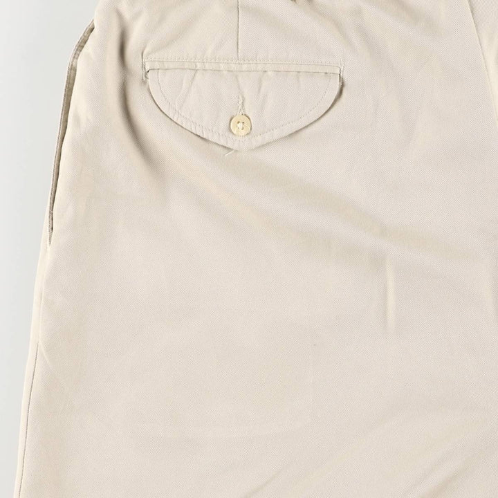 90'S Ralph Lauren POLO GOLF Two-pleat shorts, short pants, men's size W38, vintage polyester Beige type Vintage Second Hand