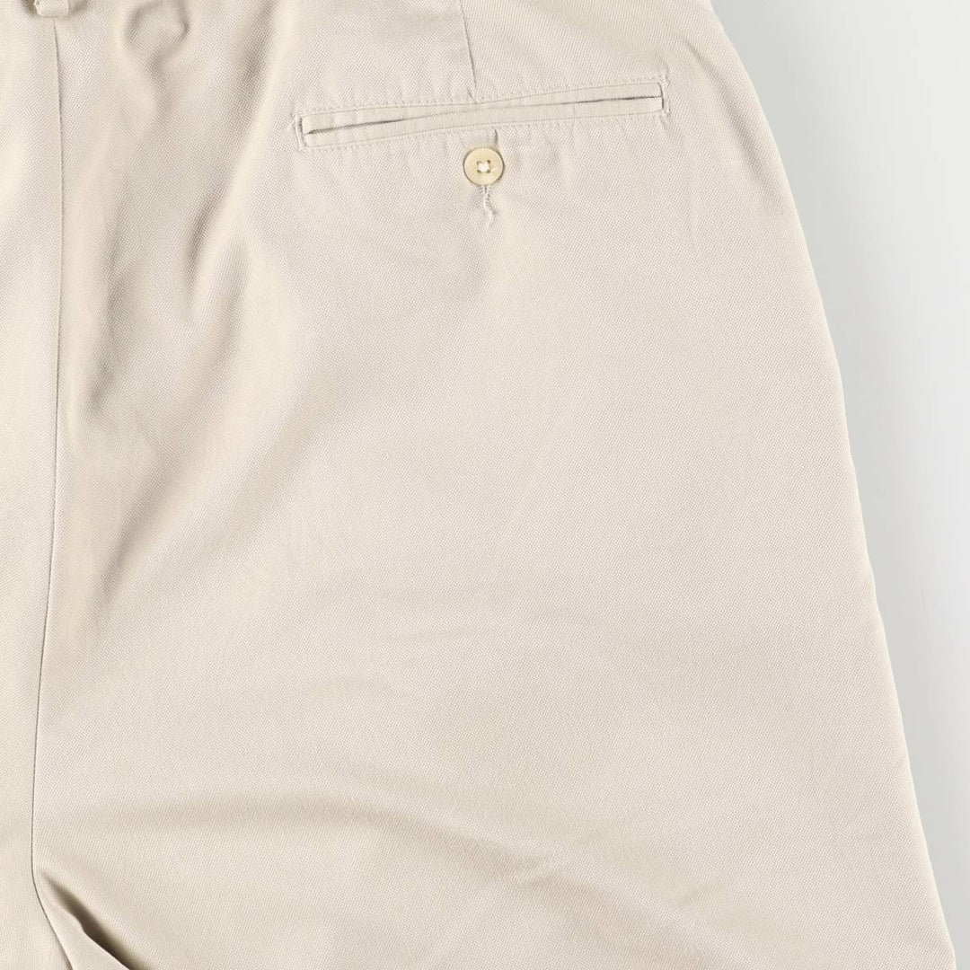 90'S Ralph Lauren POLO GOLF Two-pleat shorts, short pants, men's size W38, vintage polyester Beige type Vintage Second Hand
