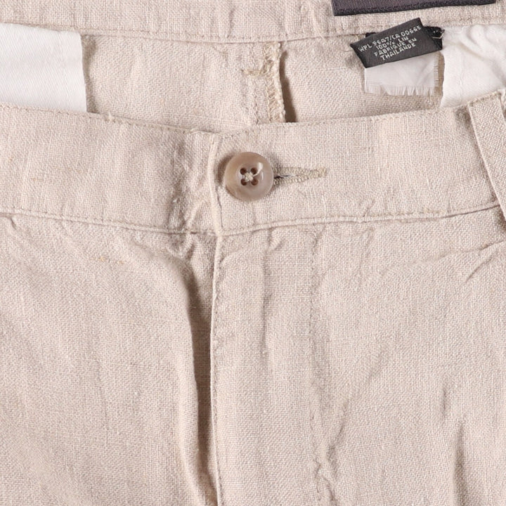 Eddie Bauer Two-pleat Linen Shorts, Men's Size W36 linen Beige type Vintage Second Hand