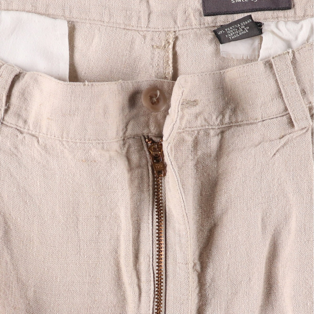 Eddie Bauer Two-pleat Linen Shorts, Men's Size W36 linen Beige type Vintage Second Hand