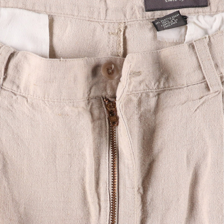 Eddie Bauer Two-pleat Linen Shorts, Men's Size W36 linen Beige type Vintage Second Hand