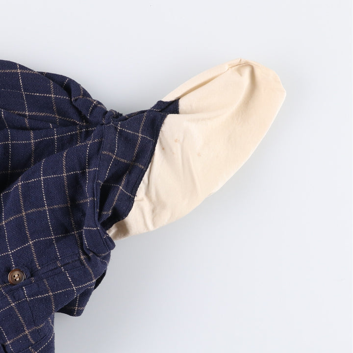 90'S Ralph Lauren Chaps Check Pattern Two-pleat Silk Shorts Short Pants Men's W32 Vintage silk navy blue type Vintage Second Hand