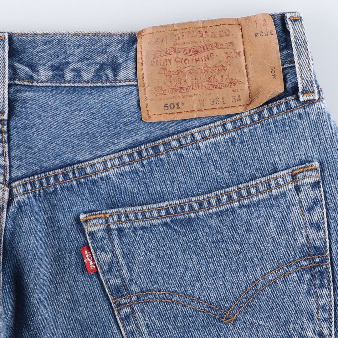 00'S Levi's 501-0193 Straight Denim Pants for Men, W35 cotton blue type Vintage Second Hand