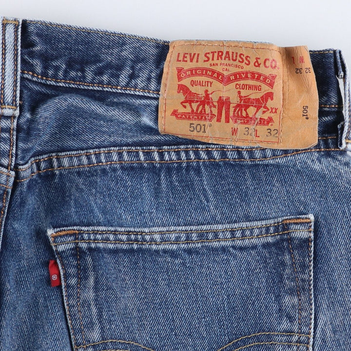 Levi's 501 straight denim pants for men, size W33 cotton blue type Vintage Second Hand
