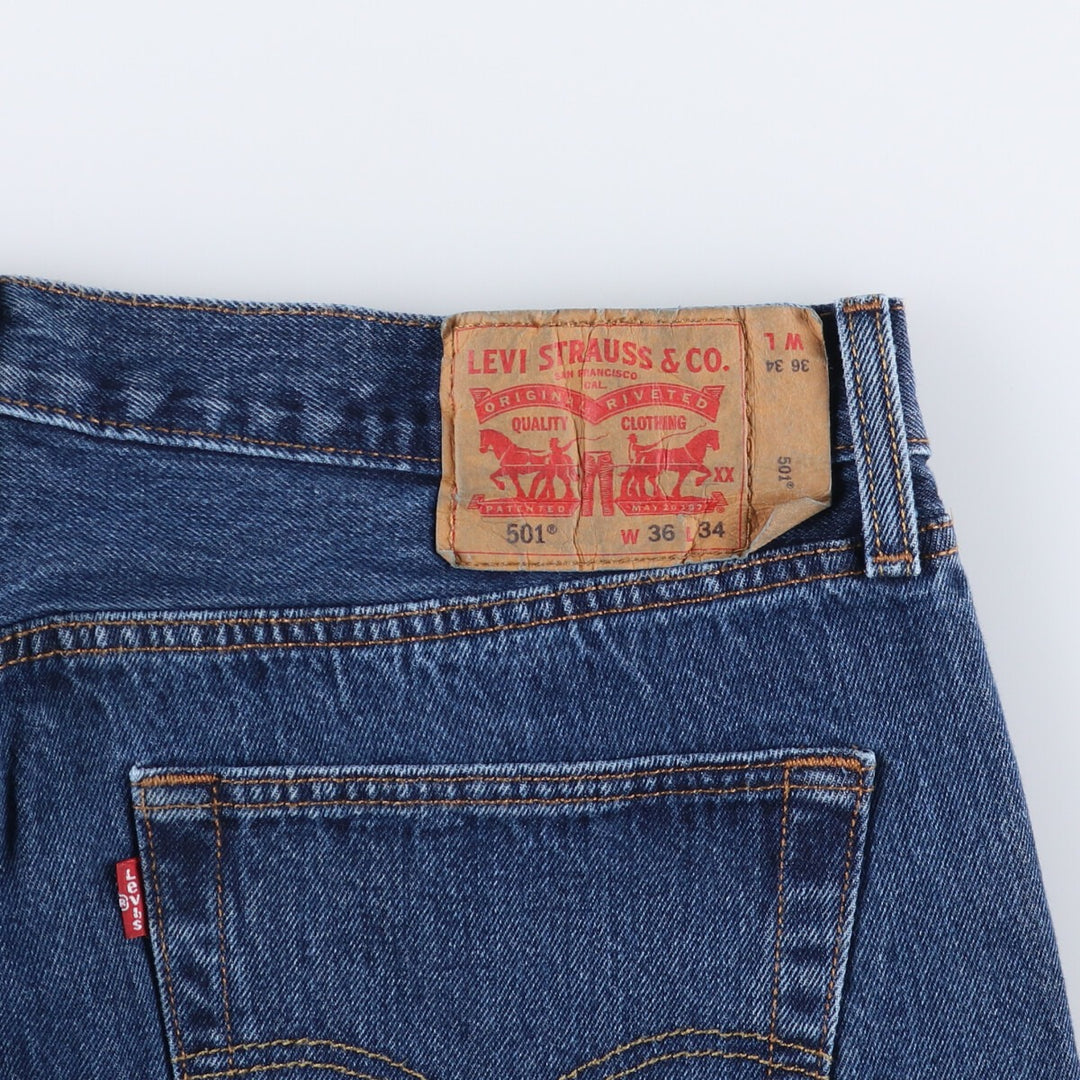 Levi's 501 straight denim pants for men, size W36 cotton blue type Vintage Second Hand