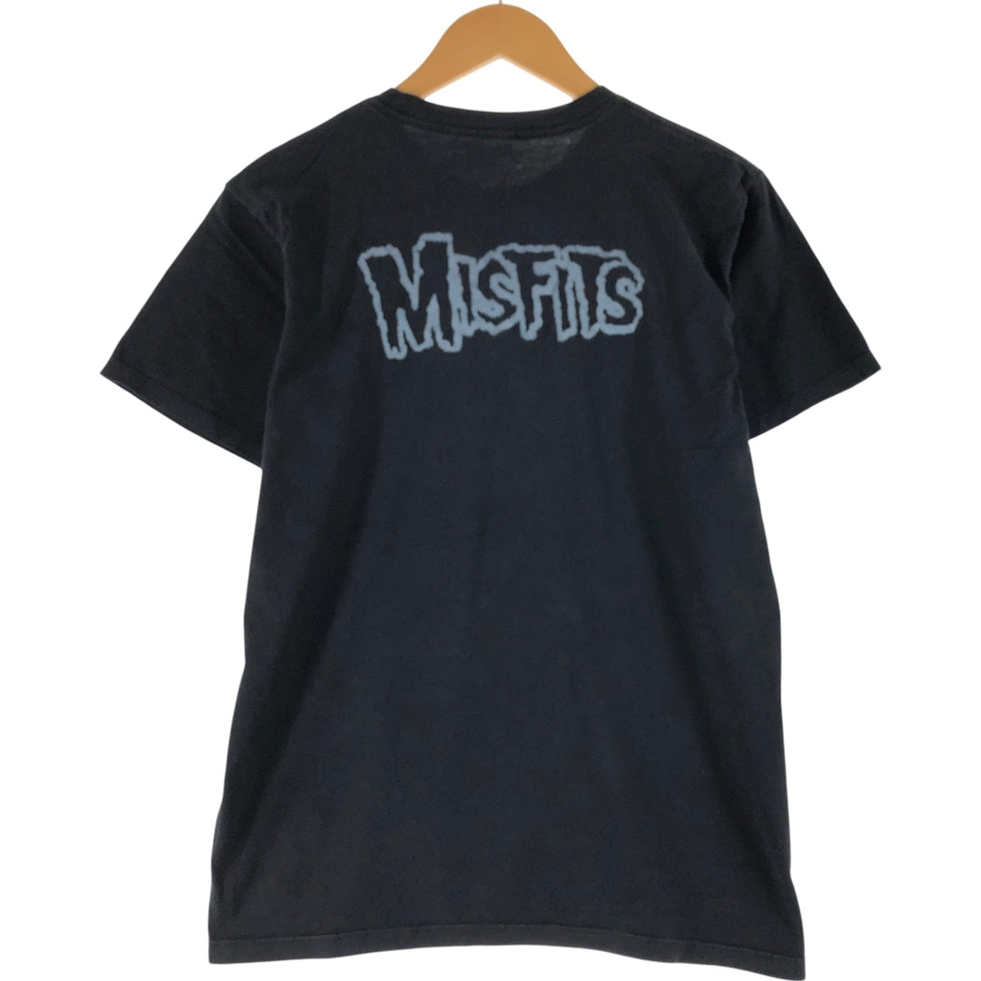 MISFITS Skull Pattern Band T-shirt, Men's S size unclear black type Vintage Second Hand