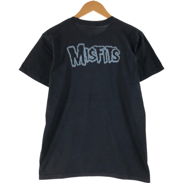 MISFITS Skull Pattern Band T-shirt, Men's S size unclear black type Vintage Second Hand