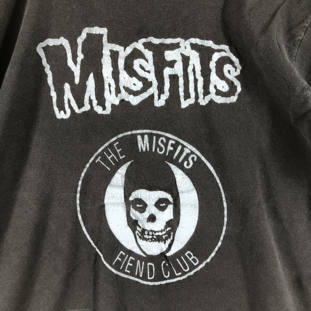 MISFITS Skull Pattern Band T-shirt, Men's S size unclear black type Vintage Second Hand