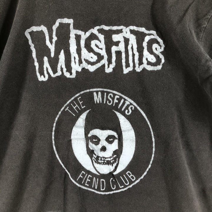 MISFITS Skull Pattern Band T-shirt, Men's S size unclear black type Vintage Second Hand