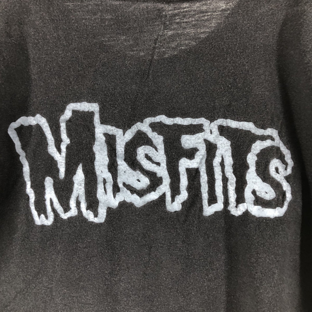 MISFITS Skull Pattern Band T-shirt, Men's S size unclear black type Vintage Second Hand