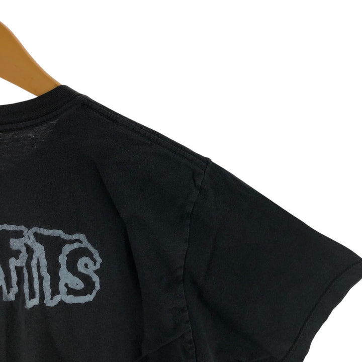 MISFITS Skull Pattern Band T-shirt, Men's S size unclear black type Vintage Second Hand