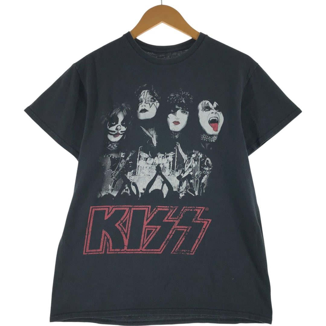 KISS Band T-shirt, Men's M size cotton black type Vintage Second Hand