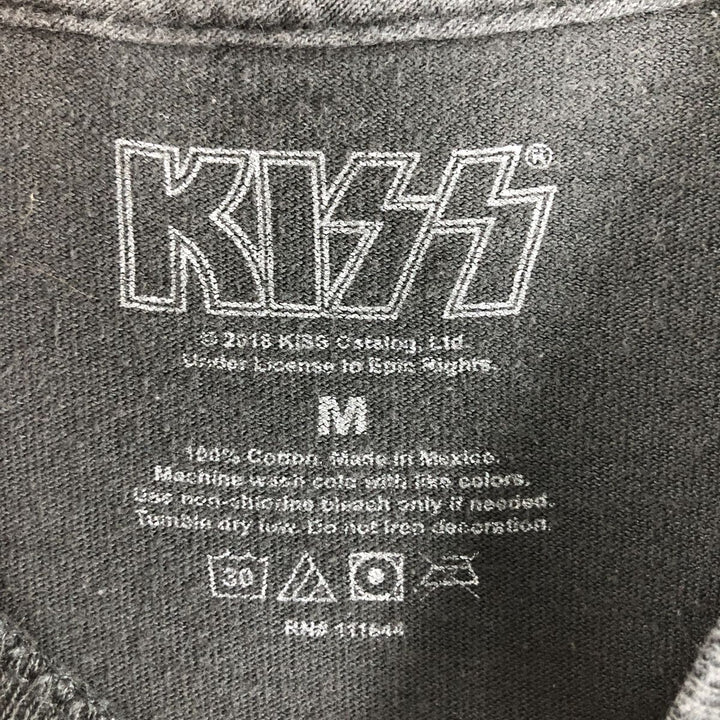 KISS Band T-shirt, Men's M size cotton black type Vintage Second Hand