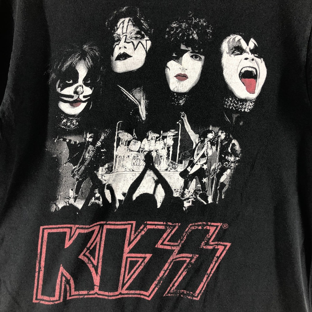 KISS Band T-shirt, Men's M size cotton black type Vintage Second Hand
