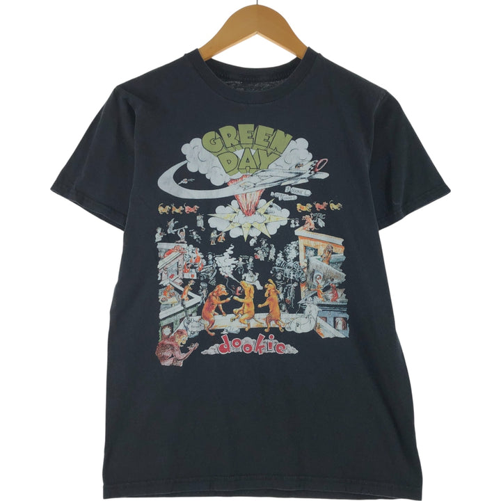 GREEN DAY Green Day Band T-shirt Band T Men's S size cotton black type Vintage Second Hand