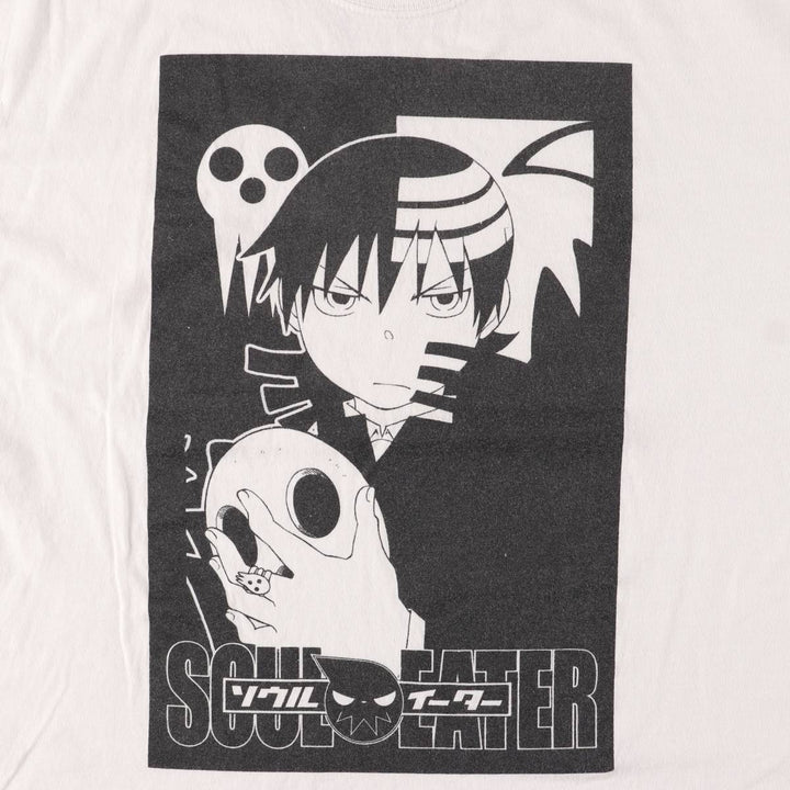 2000'S SOUL EATER Death the Kid Anime Character Print T-Shirt, Men's Size XL cotton black type Vintage Second Hand