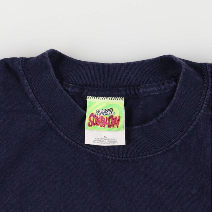 00'S Scooby-Doo character print T-shirt, men's size XL cotton navy blue type Vintage Second Hand
