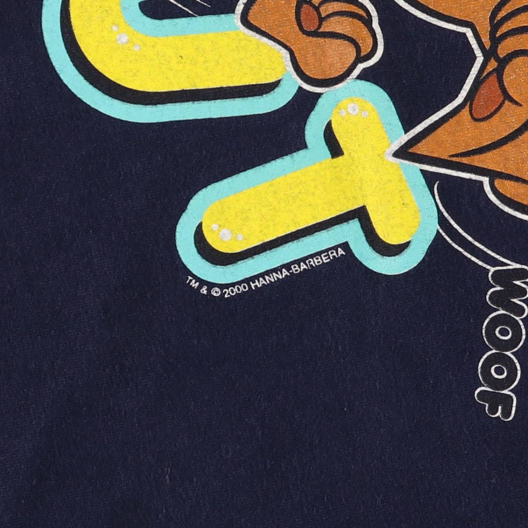 00'S Scooby-Doo character print T-shirt, men's size XL cotton navy blue type Vintage Second Hand