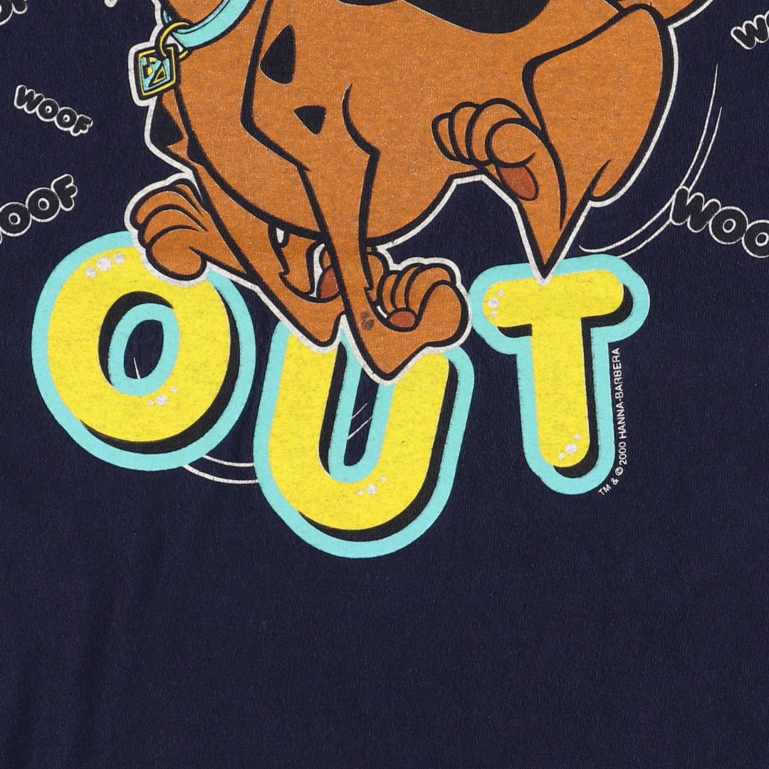 00'S Scooby-Doo character print T-shirt, men's size XL cotton navy blue type Vintage Second Hand