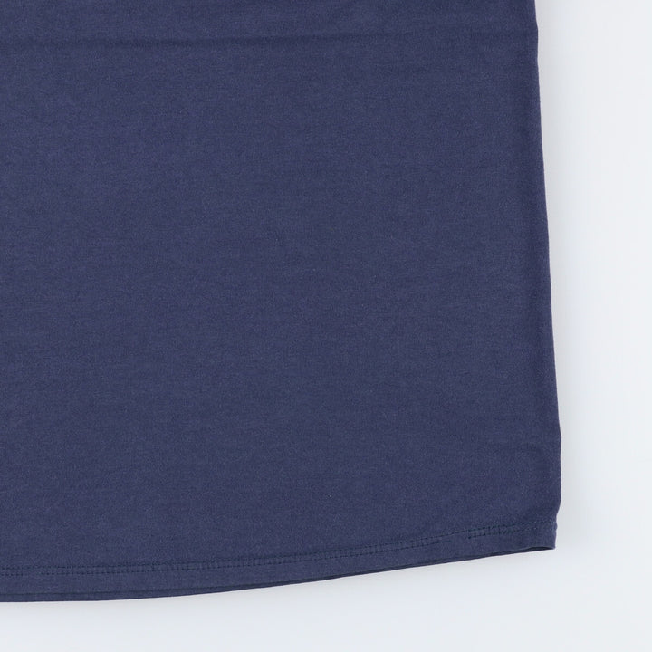 Jerzees SUPER T Printed T-Shirt, Made in USA, Men's Size L cotton navy blue type Vintage Second Hand