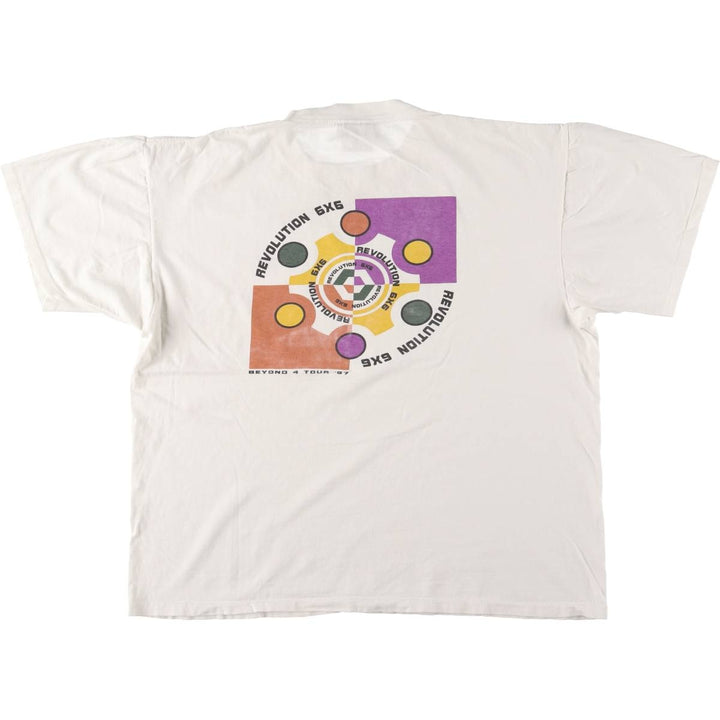 90'S ONEITA BEYOND 4 TOUR Printed T-shirt Made in USA Men's XL Vintage cotton white type Vintage Second Hand