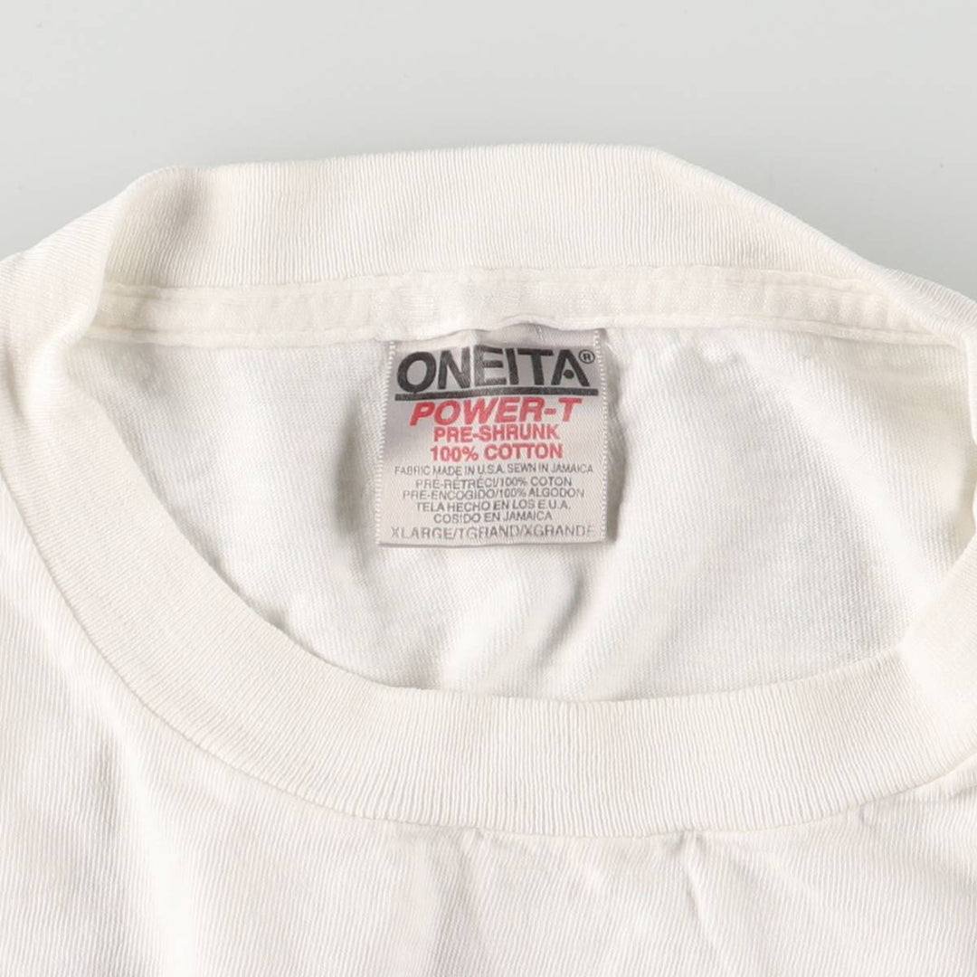 90'S ONEITA BEYOND 4 TOUR Printed T-shirt Made in USA Men's XL Vintage cotton white type Vintage Second Hand