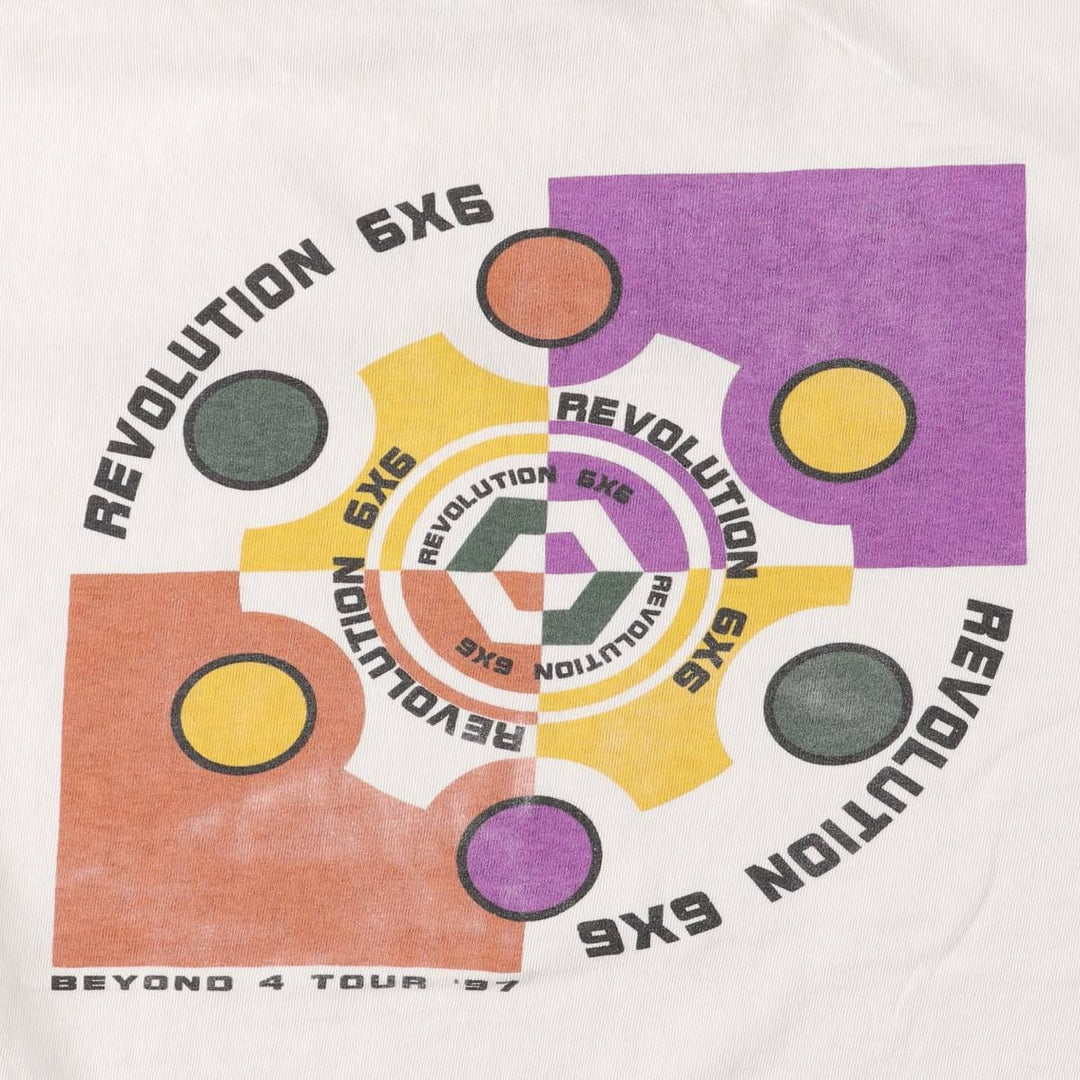 90'S ONEITA BEYOND 4 TOUR Printed T-shirt Made in USA Men's XL Vintage cotton white type Vintage Second Hand