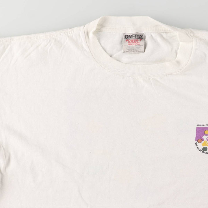 90'S ONEITA BEYOND 4 TOUR Printed T-shirt Made in USA Men's XL Vintage cotton white type Vintage Second Hand