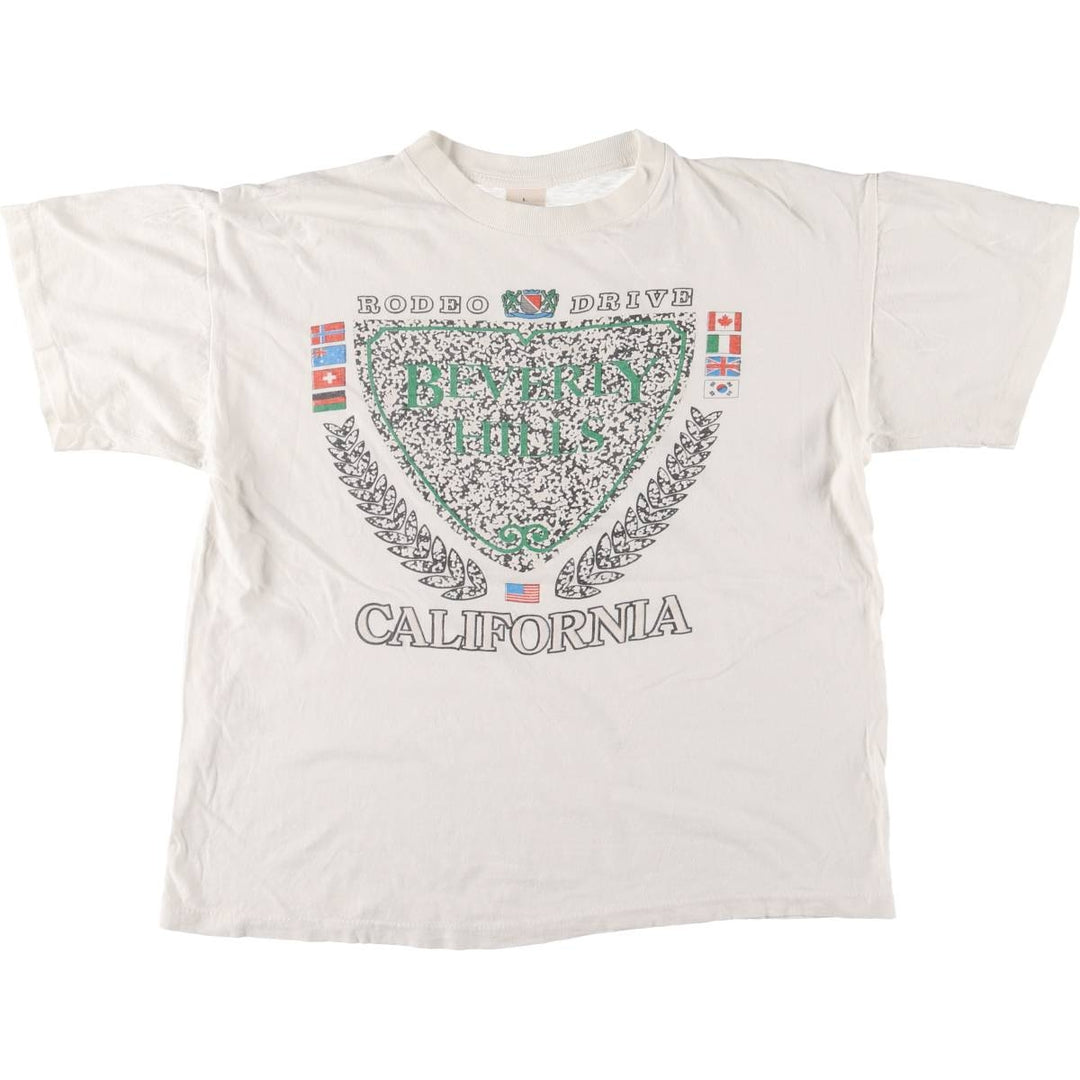 90'S Vintage Printed T-Shirt, Men's Size L cotton white type Vintage Second Hand
